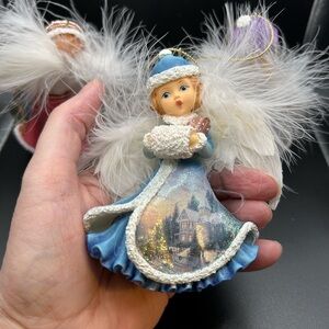 Set of three Thomas Kincaid Christmas ornaments by Bradford Exchange